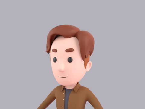 Cartoon Male Character Rigged 092 3D Model