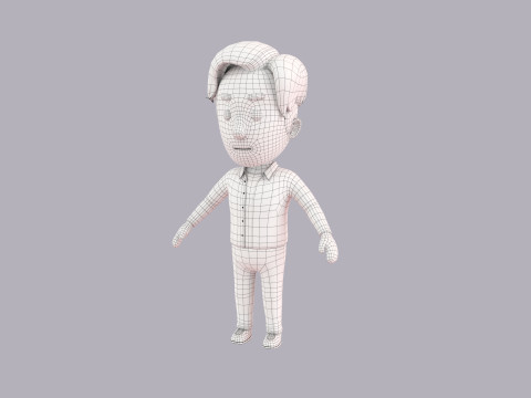 Cartoon Male Character Rigged 092 3D Model