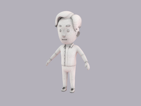 Cartoon Male Character Rigged 092 3D Model
