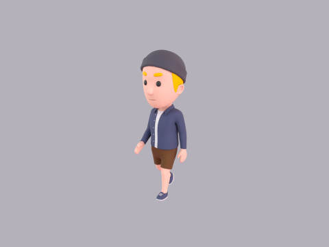 Cartoon Male Character Rigged 093 3Dモデル