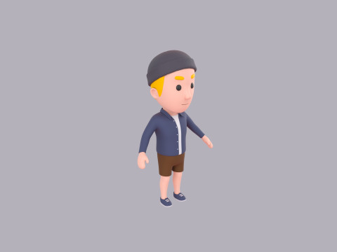 Cartoon Male Character Rigged 093 3Dモデル