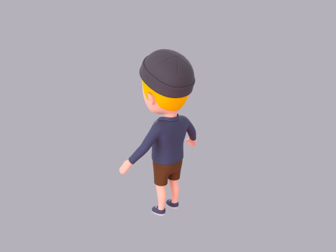 Cartoon Male Character Rigged 093 3Dモデル