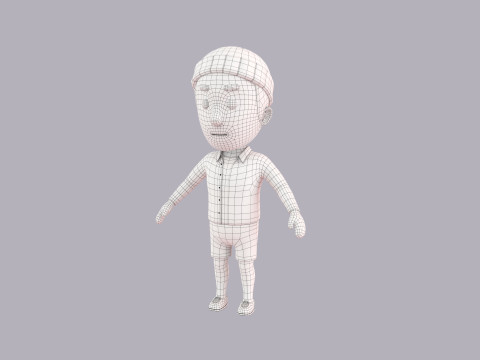 Cartoon Male Character Rigged 093 3Dモデル