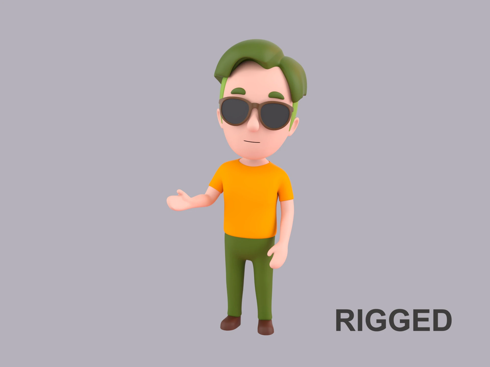 Cartoon Male Character Rigged 094 3D Model .c4d .max .obj .3ds .fbx .stl .blend 