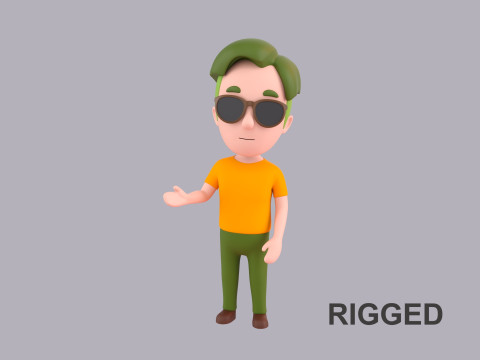 Cartoon Male Character Rigged 094 Modèle 3D
