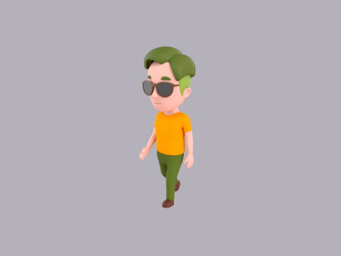 Cartoon Male Character Rigged 094 3D Model
