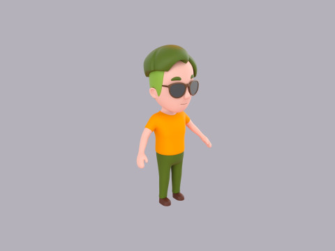 Cartoon Male Character Rigged 094 3D Model