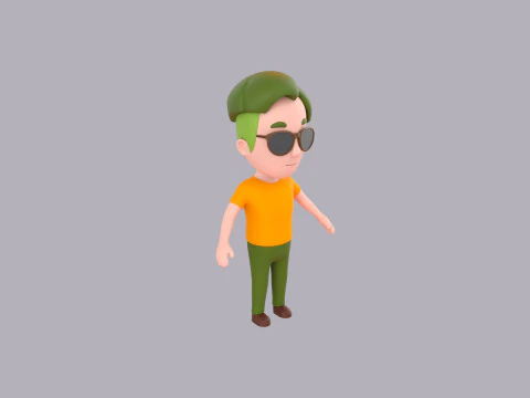 Cartoon Male Character Rigged 094 3D Model