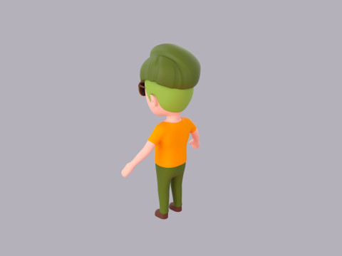 Cartoon Male Character Rigged 094 3D Model