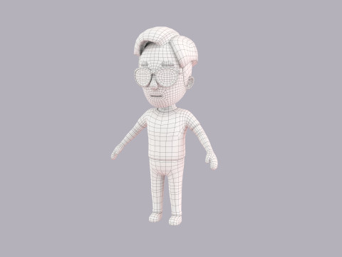 Cartoon Male Character Rigged 094 3D Model