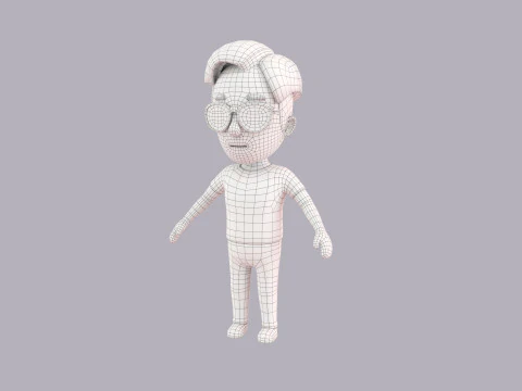 Cartoon Male Character Rigged 094 3D Model