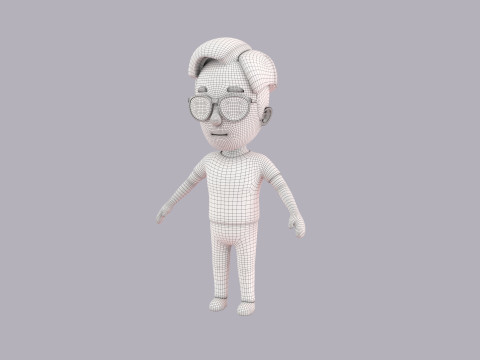 Cartoon Male Character Rigged 094 3D Model