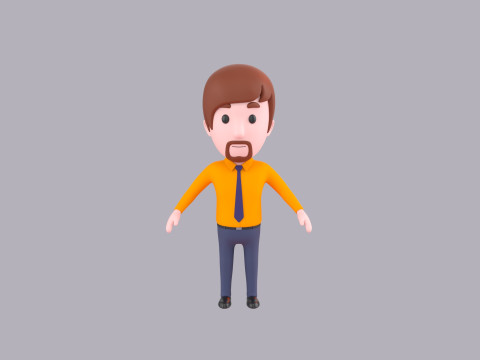 Cartoon Male Character Rigged 095 Modèle 3D