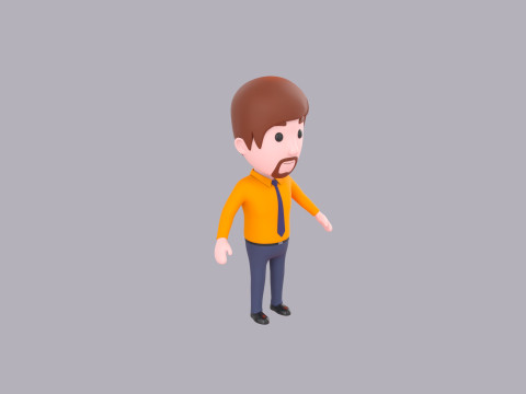 Cartoon Male Character Rigged 095 Modèle 3D