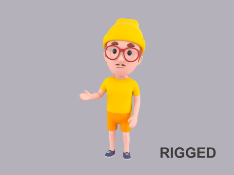 Cartoon Male Character Rigged 096 3Dモデル