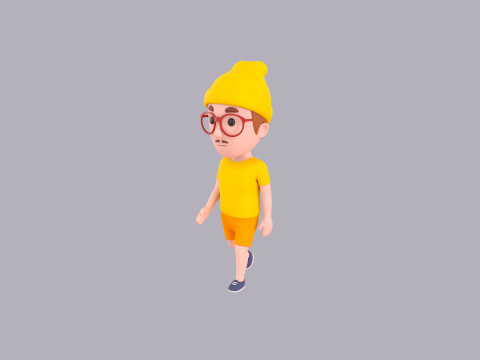 Cartoon Male Character Rigged 096 3D मॉडल