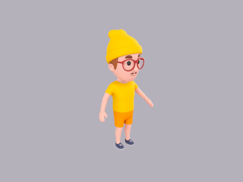 Cartoon Male Character Rigged 096 3D मॉडल
