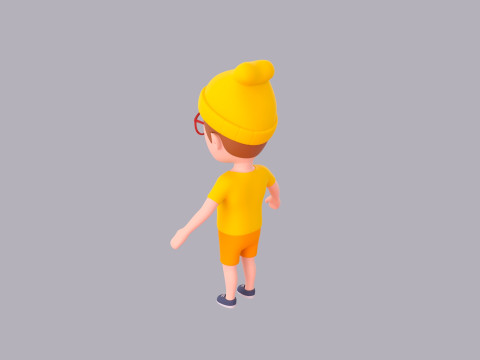 Cartoon Male Character Rigged 096 3D मॉडल