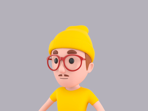 Cartoon Male Character Rigged 096 3D मॉडल