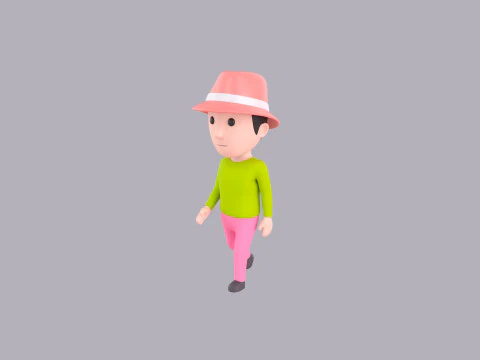 Cartoon Male Character Rigged 097 3D Model