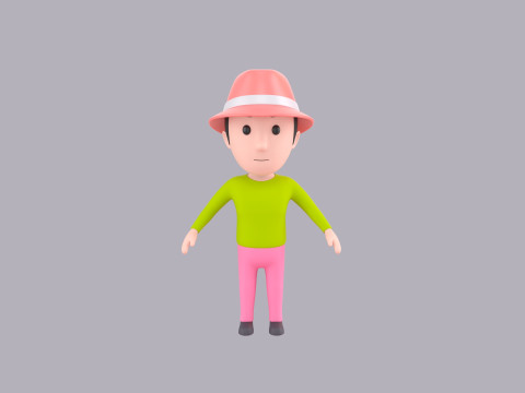 Cartoon Male Character Rigged 097 3D मॉडल
