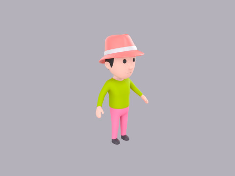 Cartoon Male Character Rigged 097 3D मॉडल