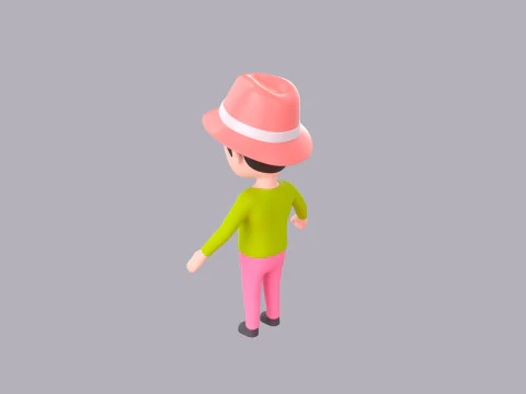 Cartoon Male Character Rigged 097 3D Model