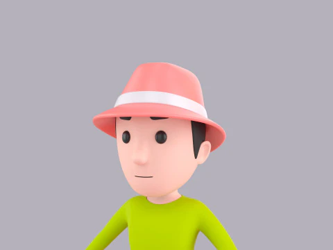 Cartoon Male Character Rigged 097 3D Model