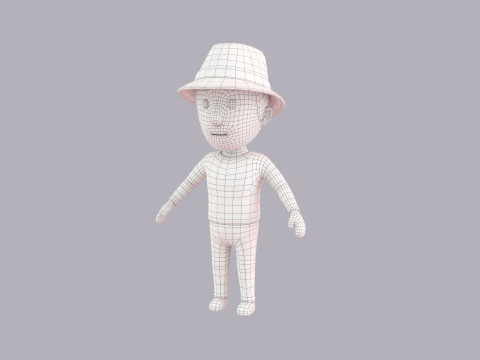 Cartoon Male Character Rigged 097 3D Model