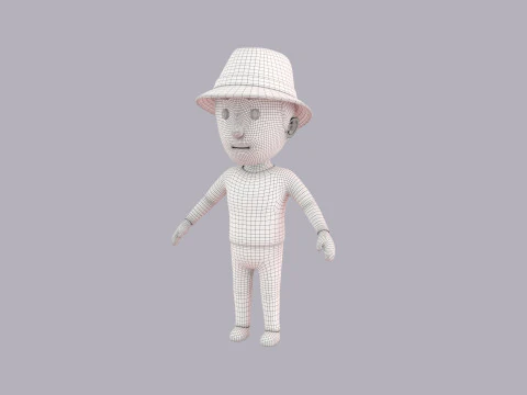 Cartoon Male Character Rigged 097 3D Model
