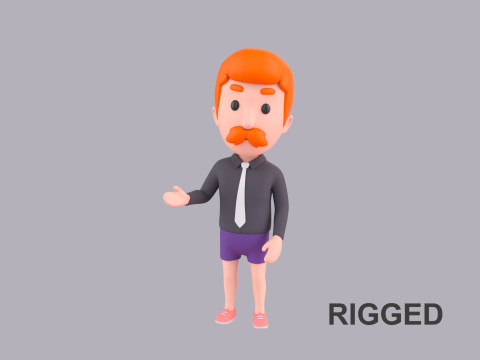 Cartoon Male Character Rigged 098 Model 3D