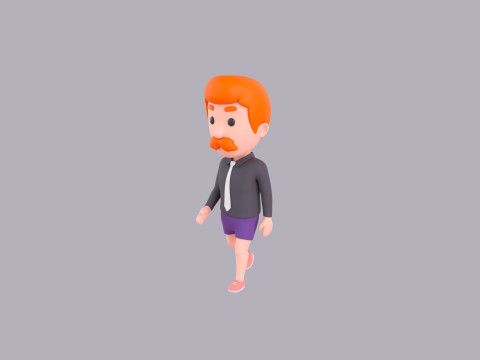 Cartoon Male Character Rigged 098 3D Модель