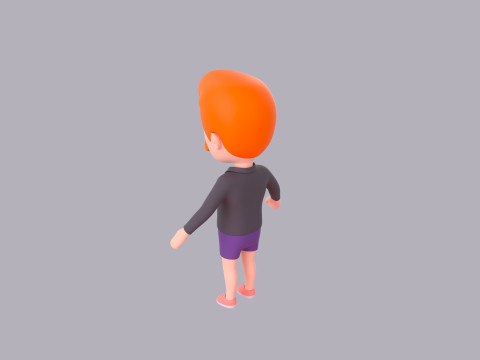 Cartoon Male Character Rigged 098 3D Модель