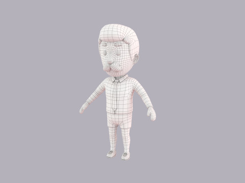 Cartoon Male Character Rigged 098 3D Модель
