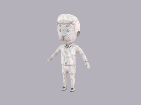 Cartoon Male Character Rigged 098 3D Модель