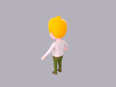 Cartoon Male Character Rigged 099 3D Модель