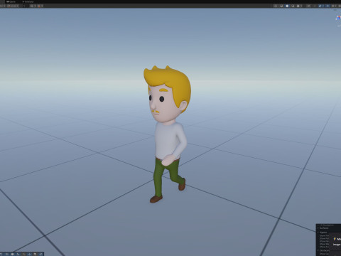 Cartoon Male Character Rigged 099 3D Модель