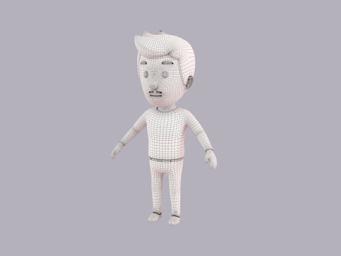 Cartoon Male Character Rigged 099 3D Модель