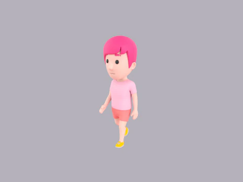 Cartoon Male Character Rigged 100 3D Model
