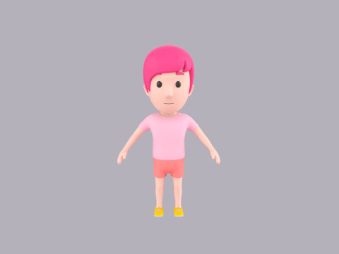 Cartoon Male Character Rigged 100 3D Model