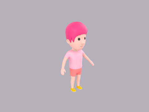 Cartoon Male Character Rigged 100 3D Model