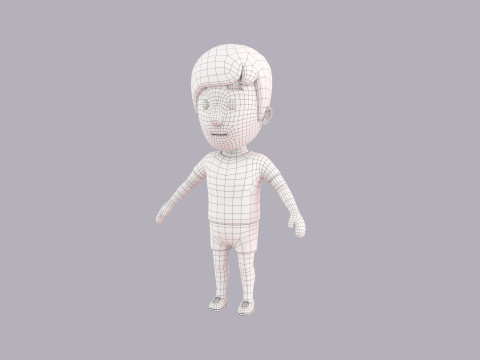 Cartoon Male Character Rigged 100 3D Model