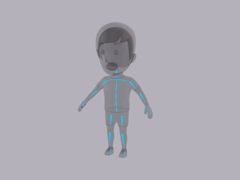 Cartoon Male Character Rigged 100 3D Model