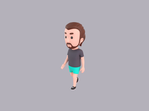 Cartoon Male Character Rigged 101 3D Модель