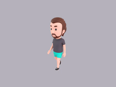 Cartoon Male Character Rigged 101 3D Model