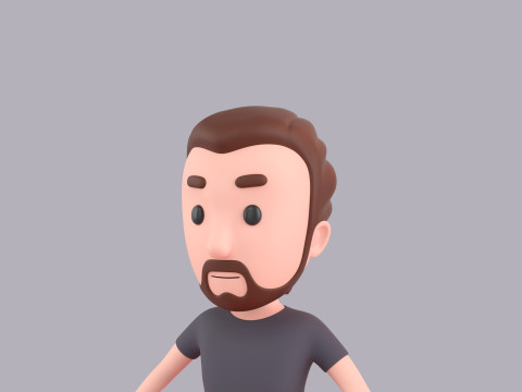 Cartoon Male Character Rigged 101 3D Модель