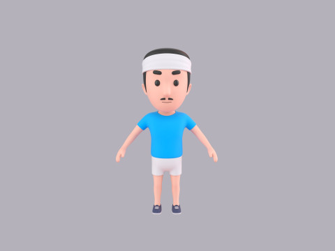 Cartoon Male Character Rigged 102 Modello 3D