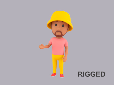 Cartoon Male Character Rigged 103 3D Model