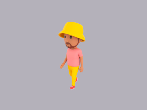 Cartoon Male Character Rigged 103 3D Model