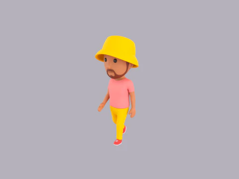 Cartoon Male Character Rigged 103 3D Model